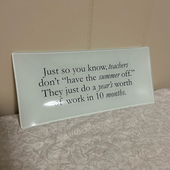 Mud Pie Teacher Tray Decopage Style w Quote 4x9 inch Teacher Gifts End of School - Picture 1 of 5